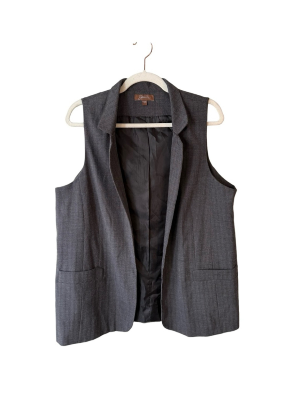 Jessica Charcoal Sleeveless Blazer Vest Size 18W Office Career Business Casual - Picture 2 of 12